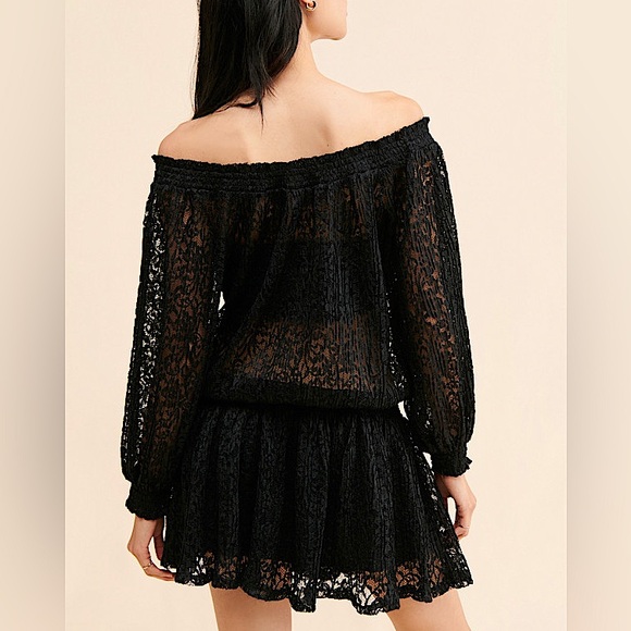 Free People Carina Meadow Lace Mini Dress with Bandeau Top in Black 
NWOT
Sz XS - Picture 2 of 12